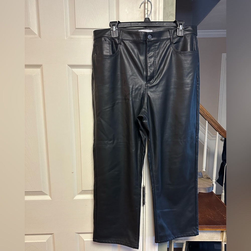 Women’s Loft Black Leather Jeans size 14/32